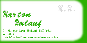 marton umlauf business card